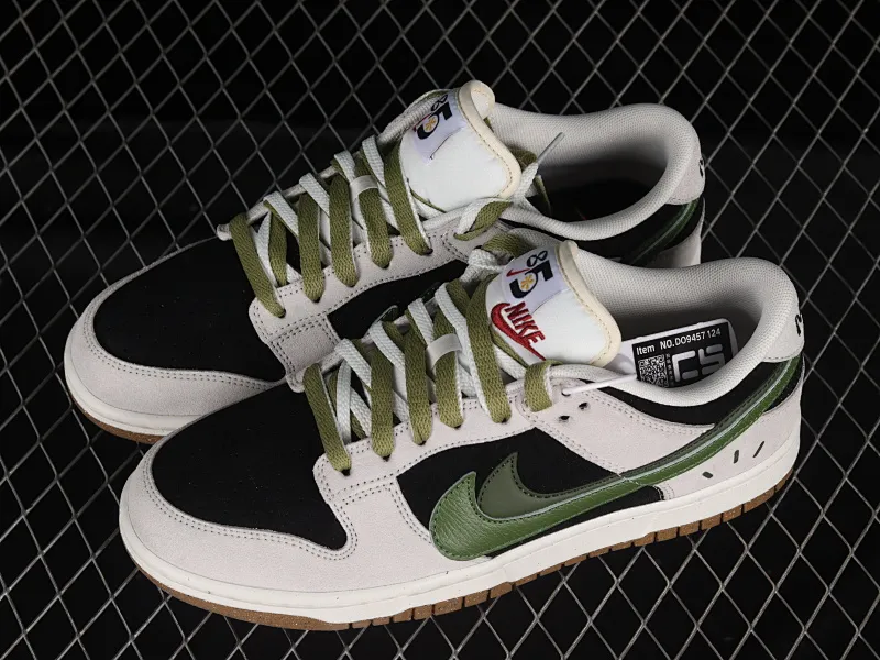 All categories Nk SB Dunk series Nk SB Dunk Low low-top sneakers Nk SB Dunk Low "85" black, gray and green double hook SB low-top sports and leisure sneakers DO9457-124
